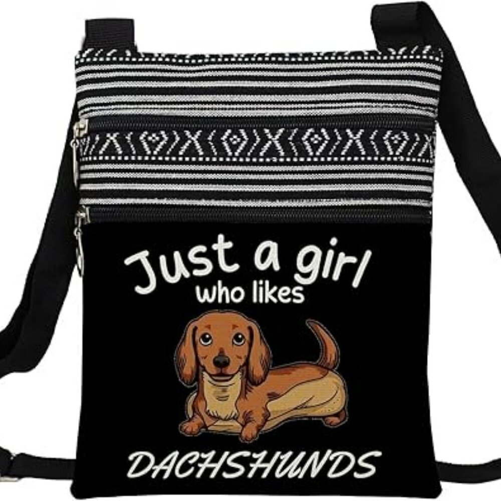 Cute Cross Body Purse With‎ Dachshund Just a Girl Who Likes Dachshunds